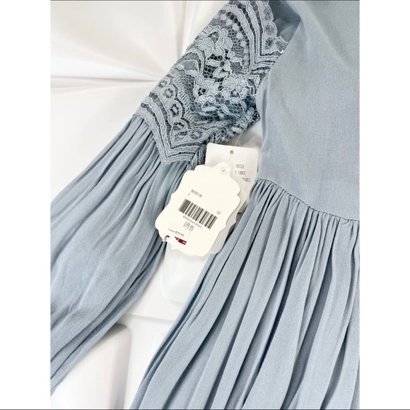 Altar'd State Sz S Blue Scalloped Lace Fit and Flare Mini Swing Dress Lined - Picture 6 of 11